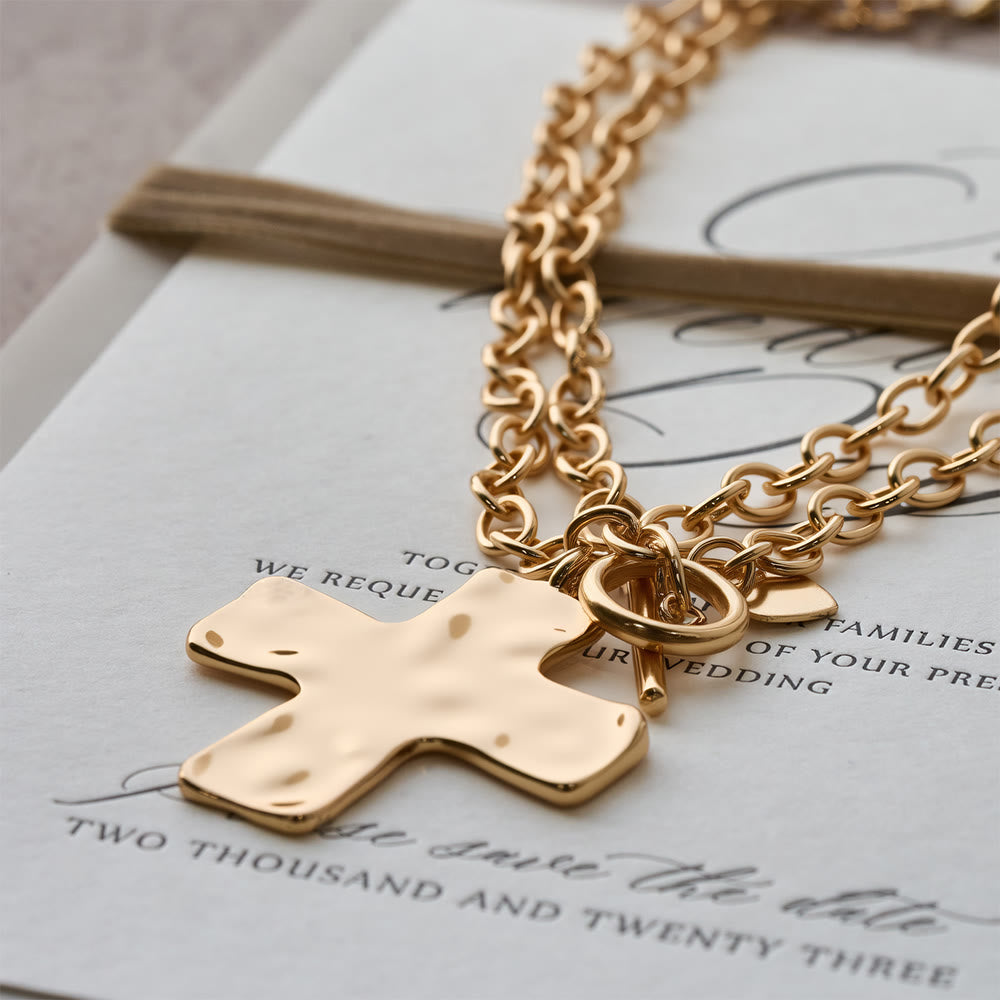 Antique Hammered Cross Pendant