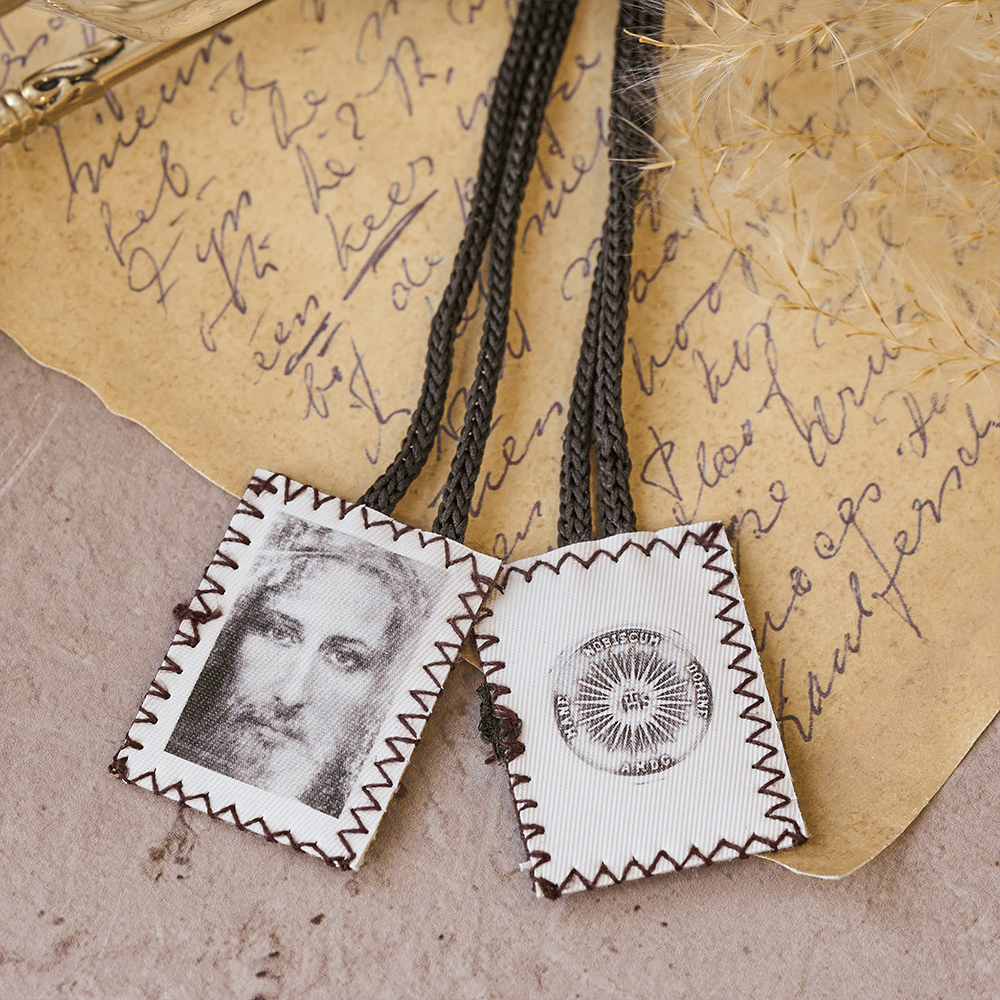 Jesus' Holy Face and Sacred Emblem of Mercy Scapular