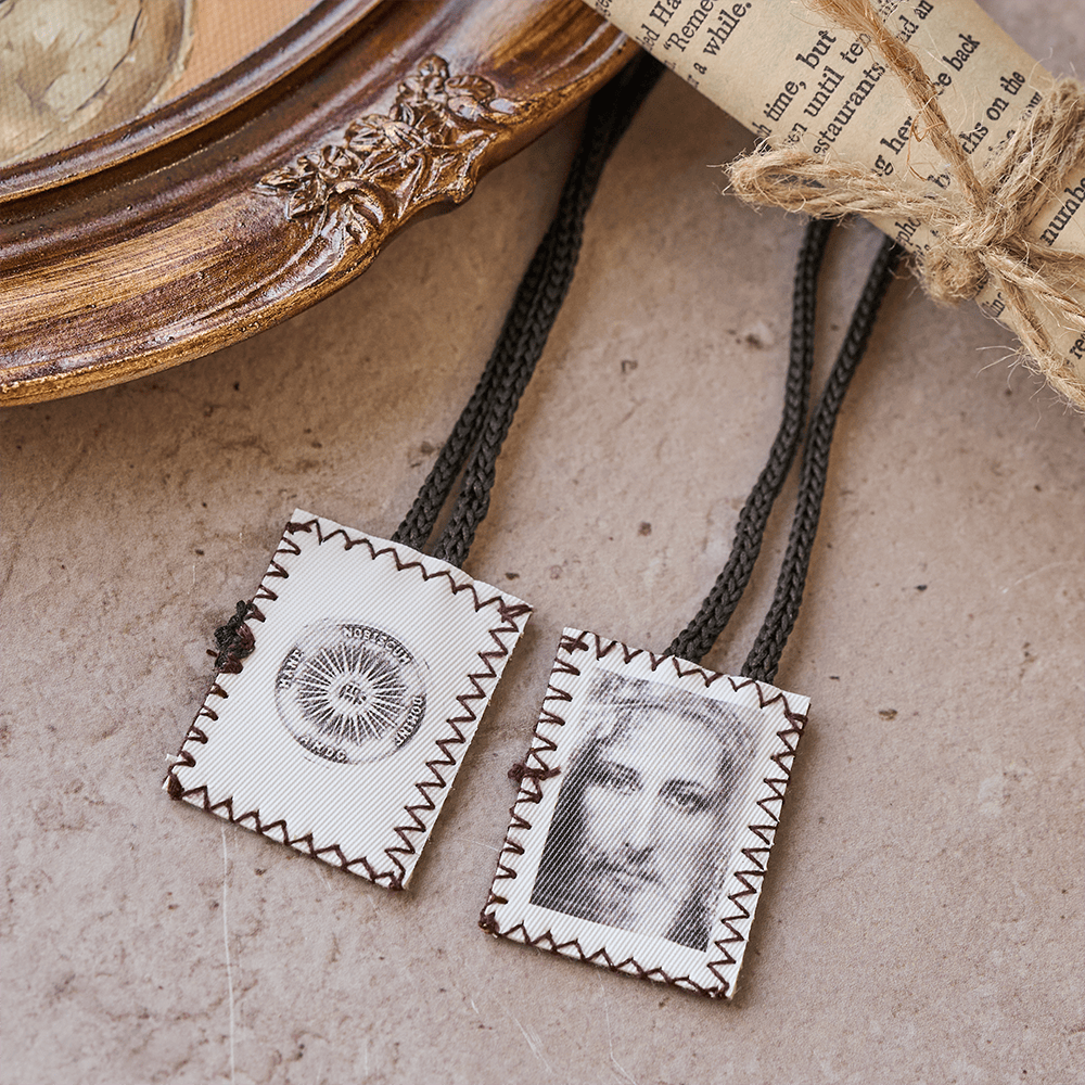 Jesus' Holy Face and Sacred Emblem of Mercy Scapular