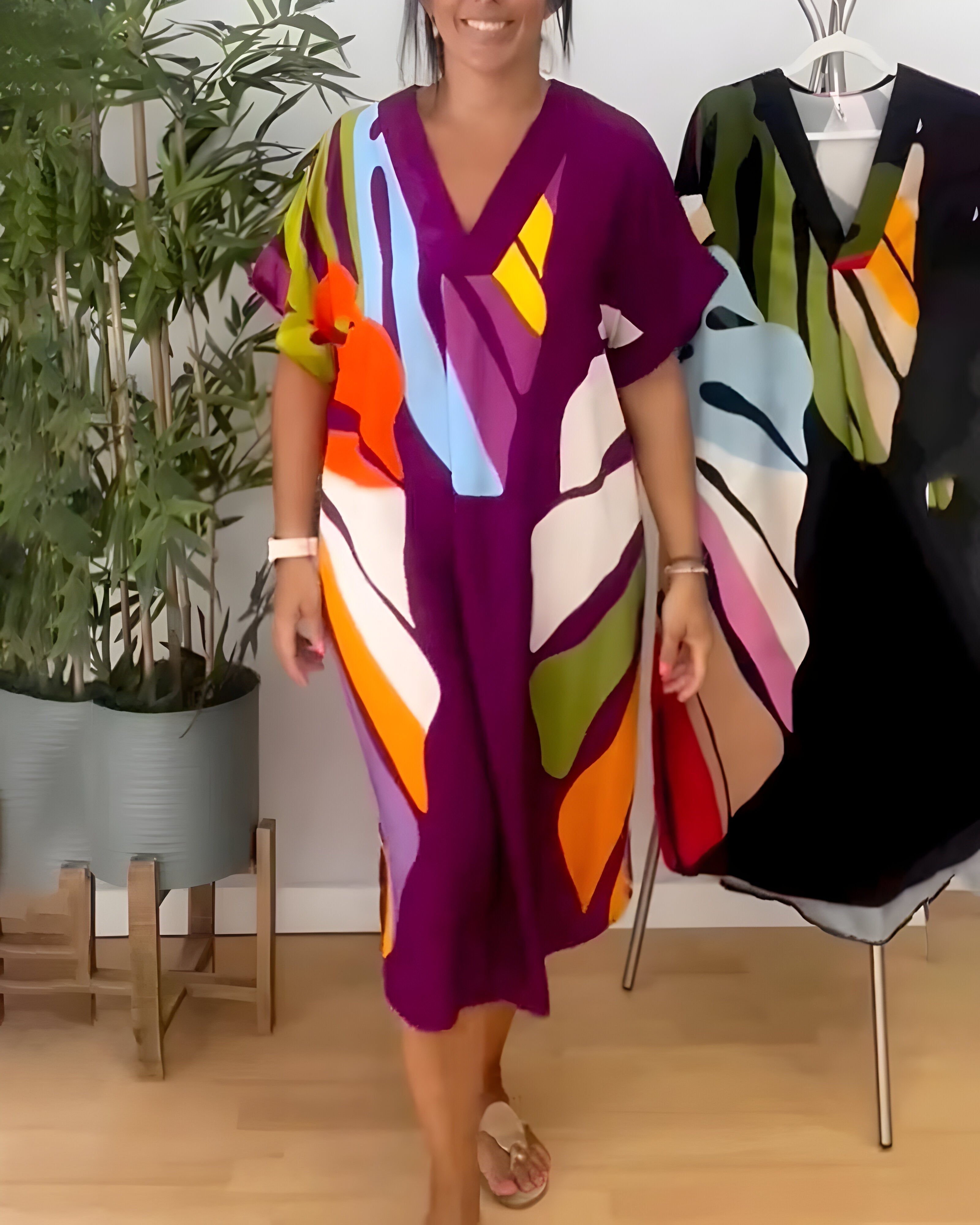 Rianna - Abstract Print Dress