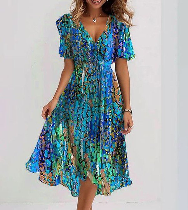 SAPPHIRE | BREEZY COASTAL BLUE MIDI DRESS