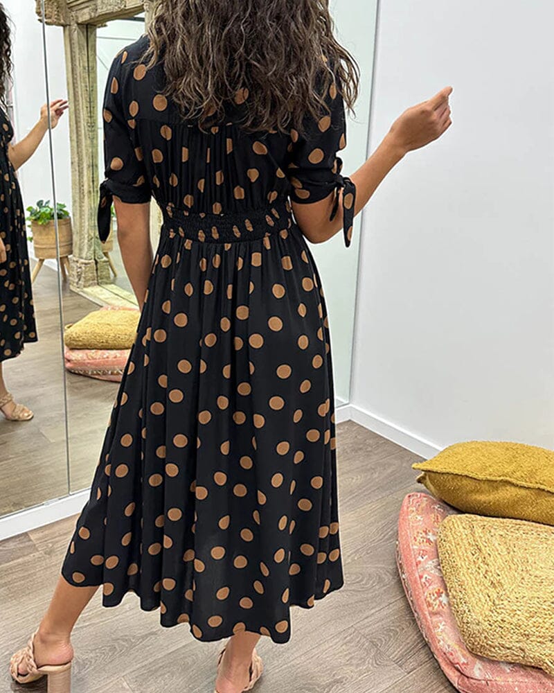 Bellamy - Polka Dots V-Neck Dress