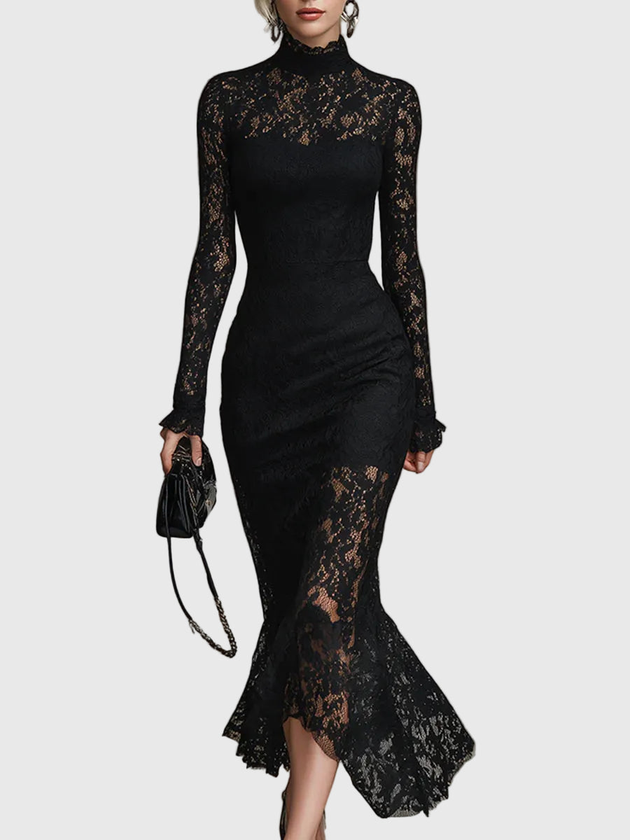 Ella | Elegantes Spitzen-Fishtail-Maxikleid