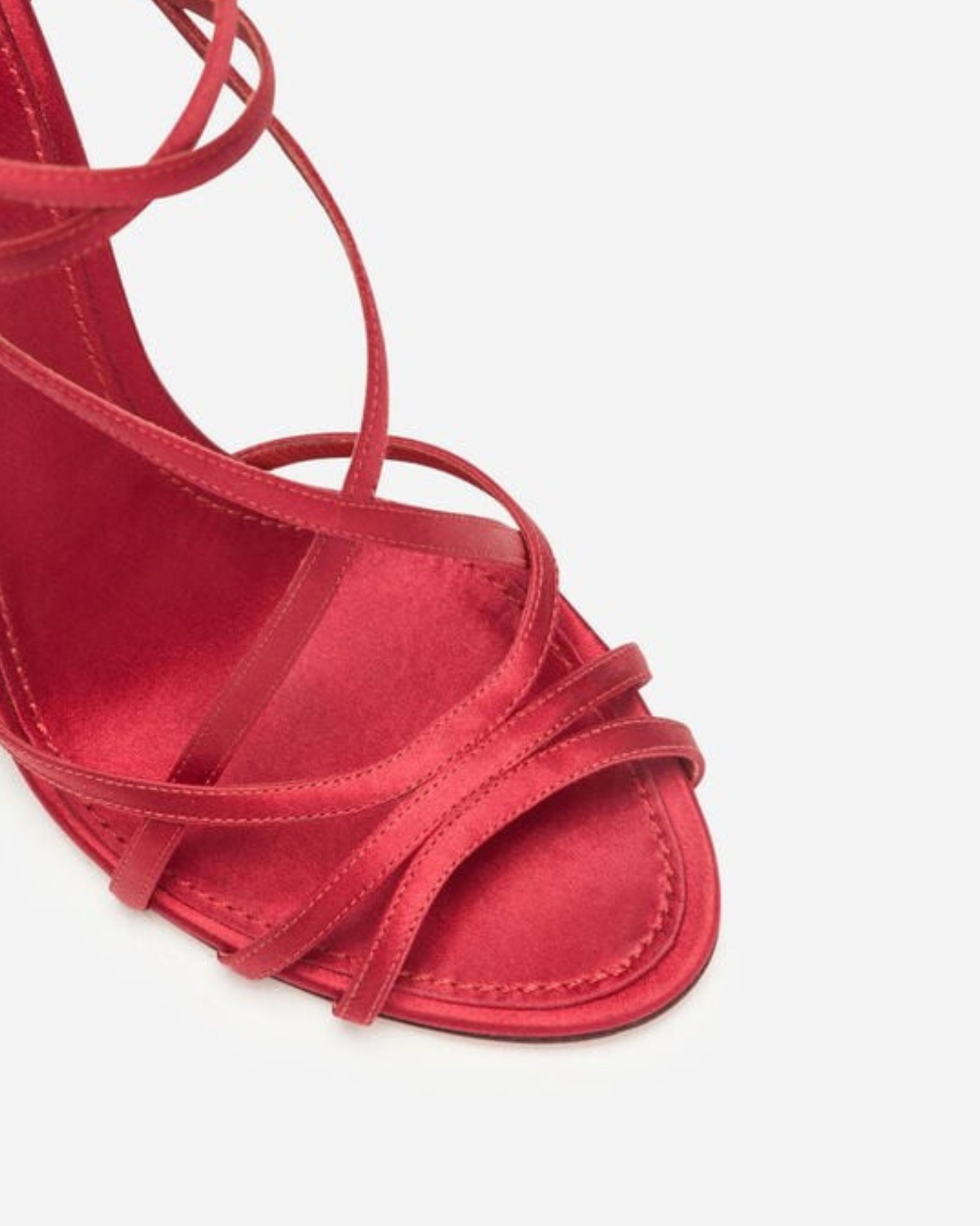 Elek Floral Strappy Satin Sandals In Red