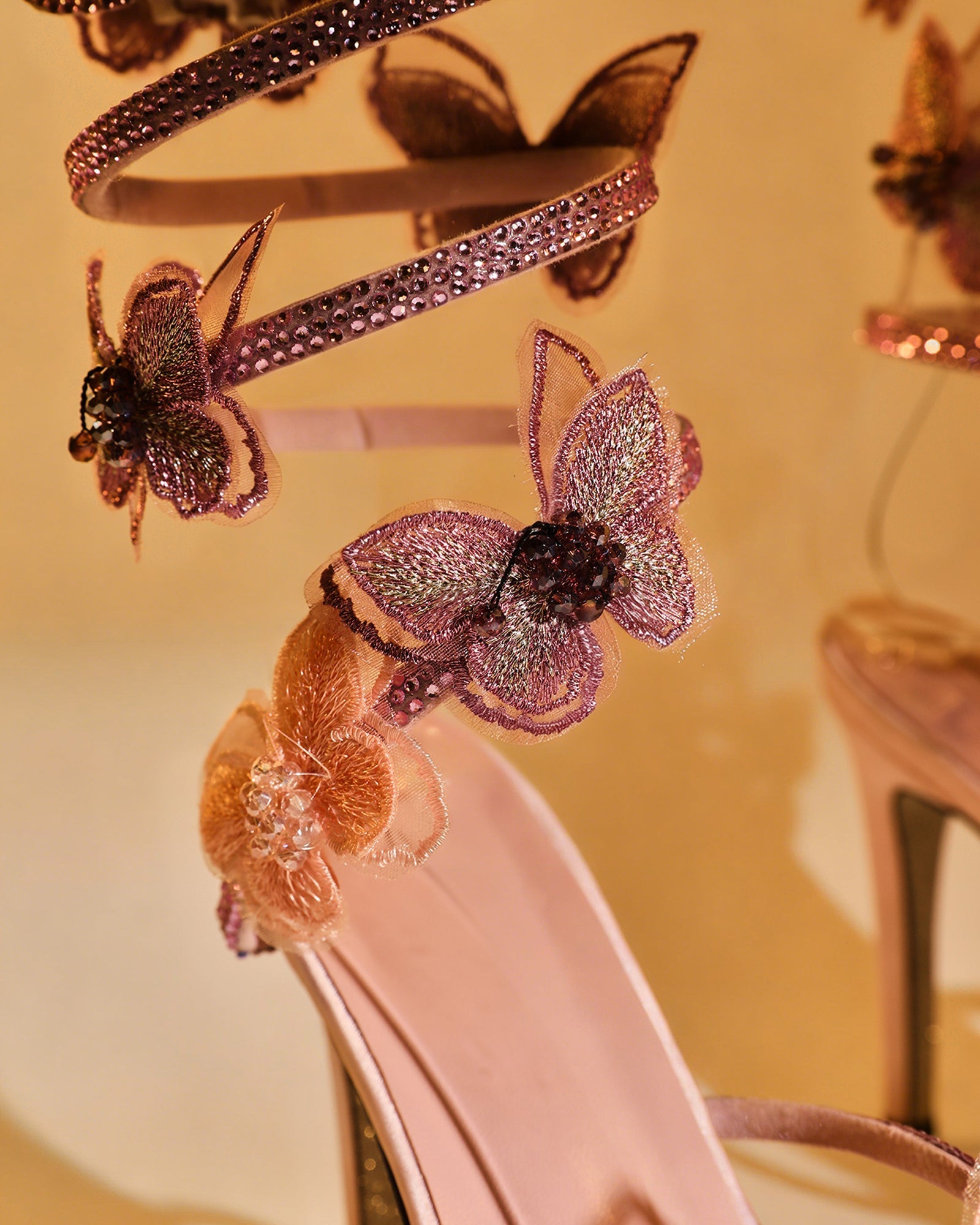 Elisa Glitter Butterfly Snake Sandals