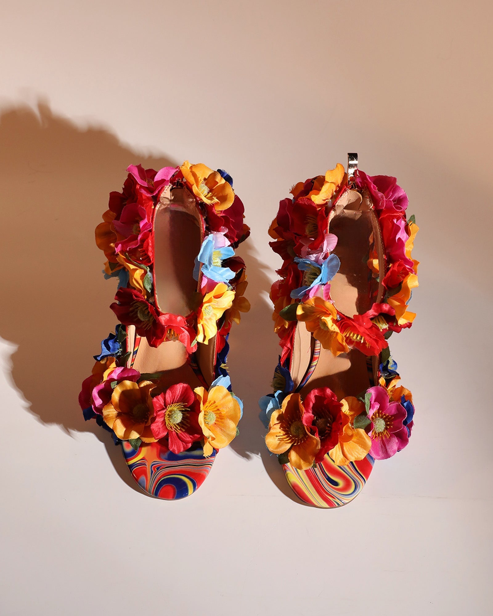 Fadwa 3D Flower Sandals In Multicolor