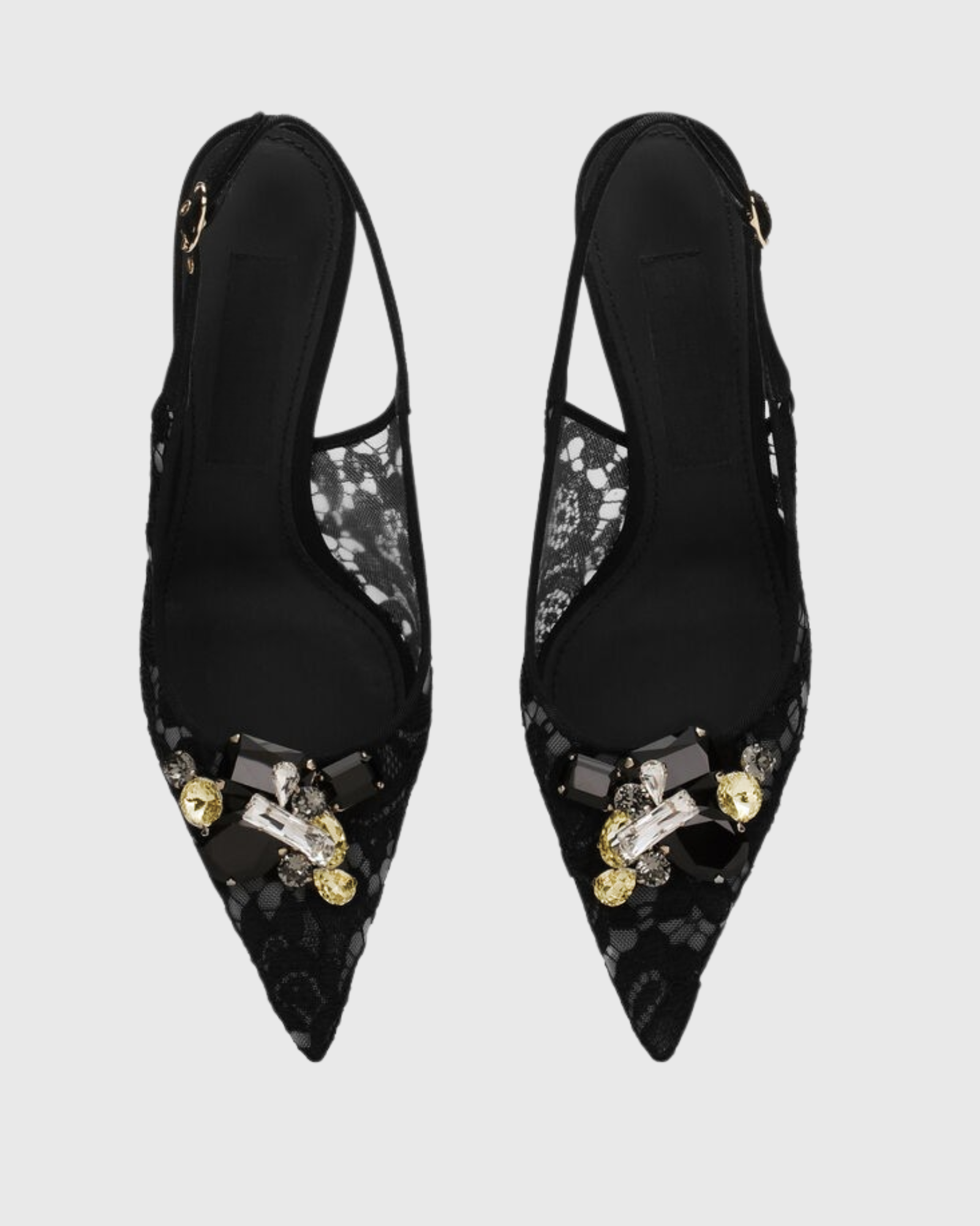 Lex Rhinestone Lace Slingback Pumps