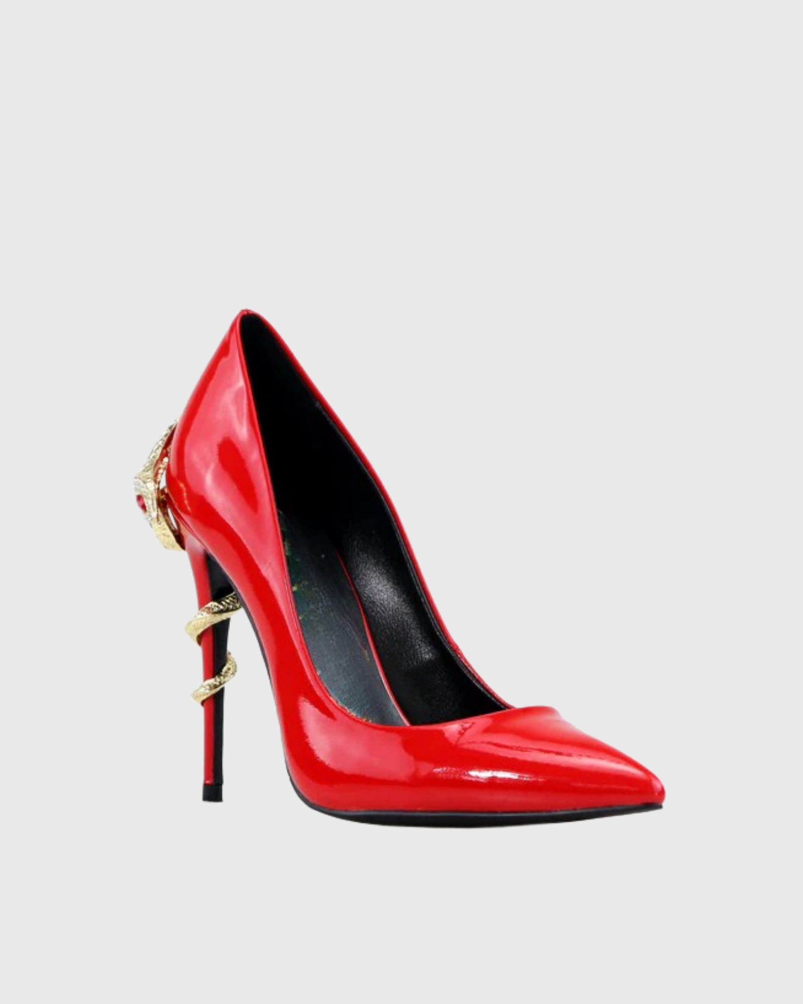 Eadgar Rhinestone Snake Pumps In Red