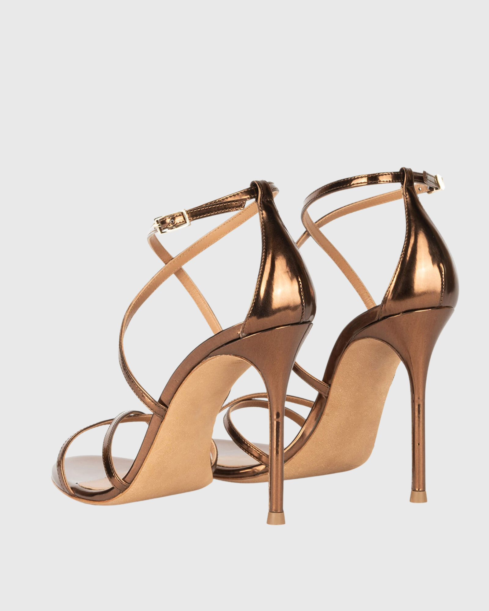 Morena Cross Strap Sandals In Rose Gold