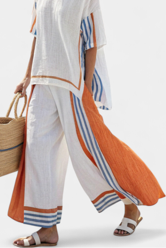 Marina | Elegant striped linen set