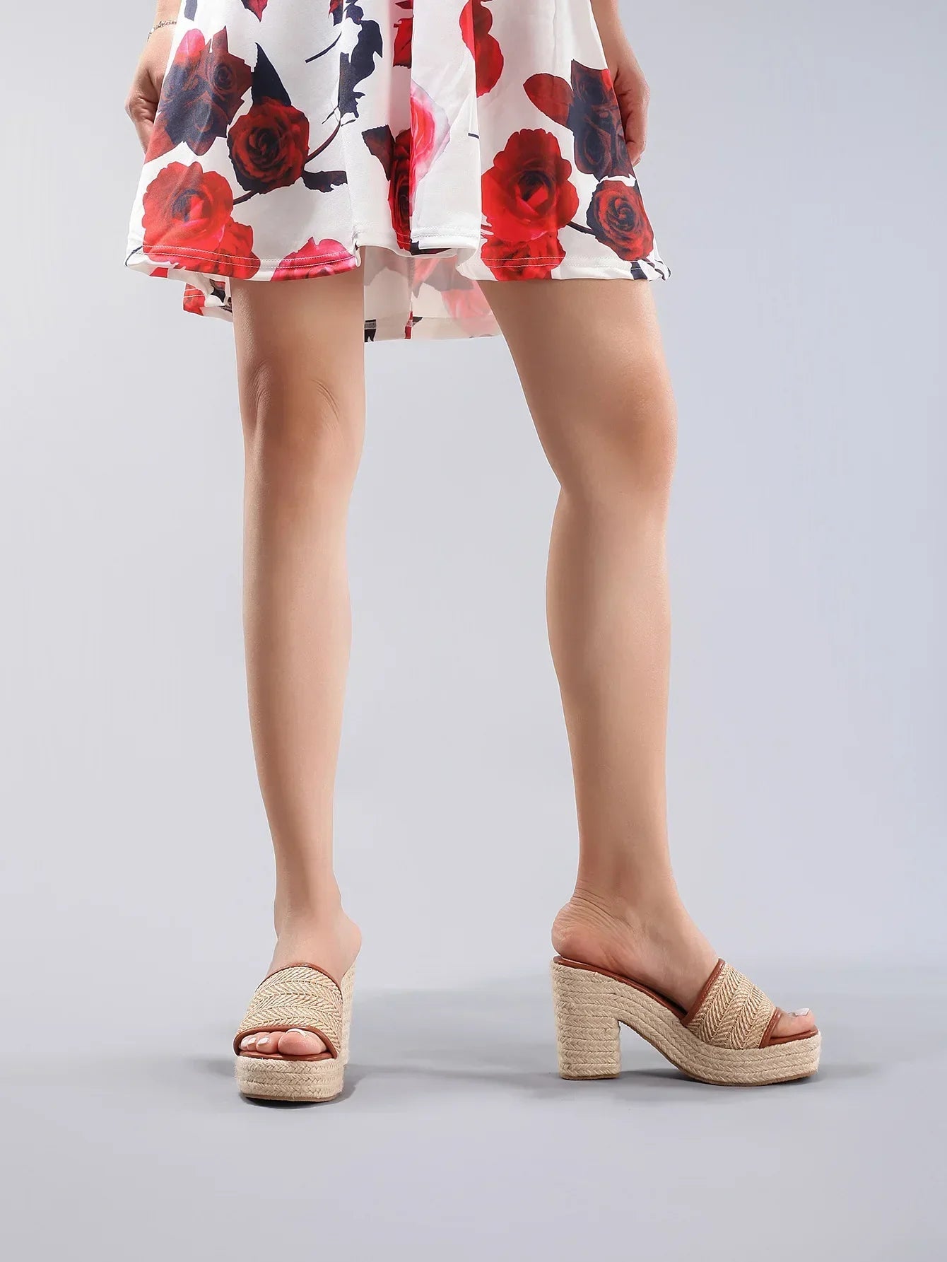 Natural Woven Heels