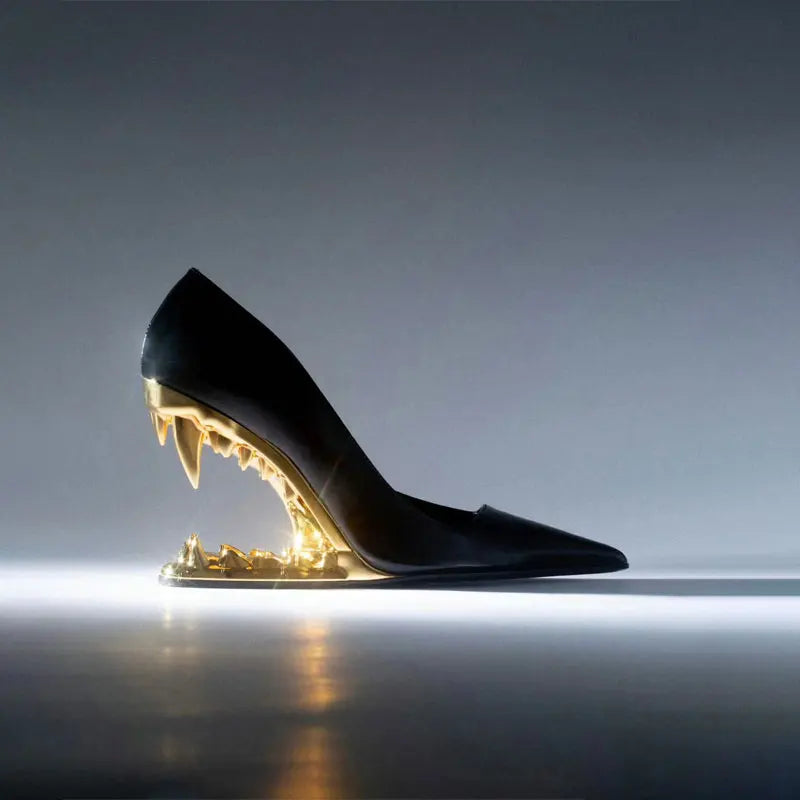 Panther Teeth High-Heel Stiletto Pumps
