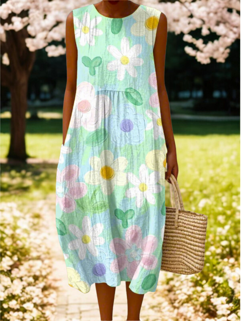 Erin | Pastel Blossom Midi Dress