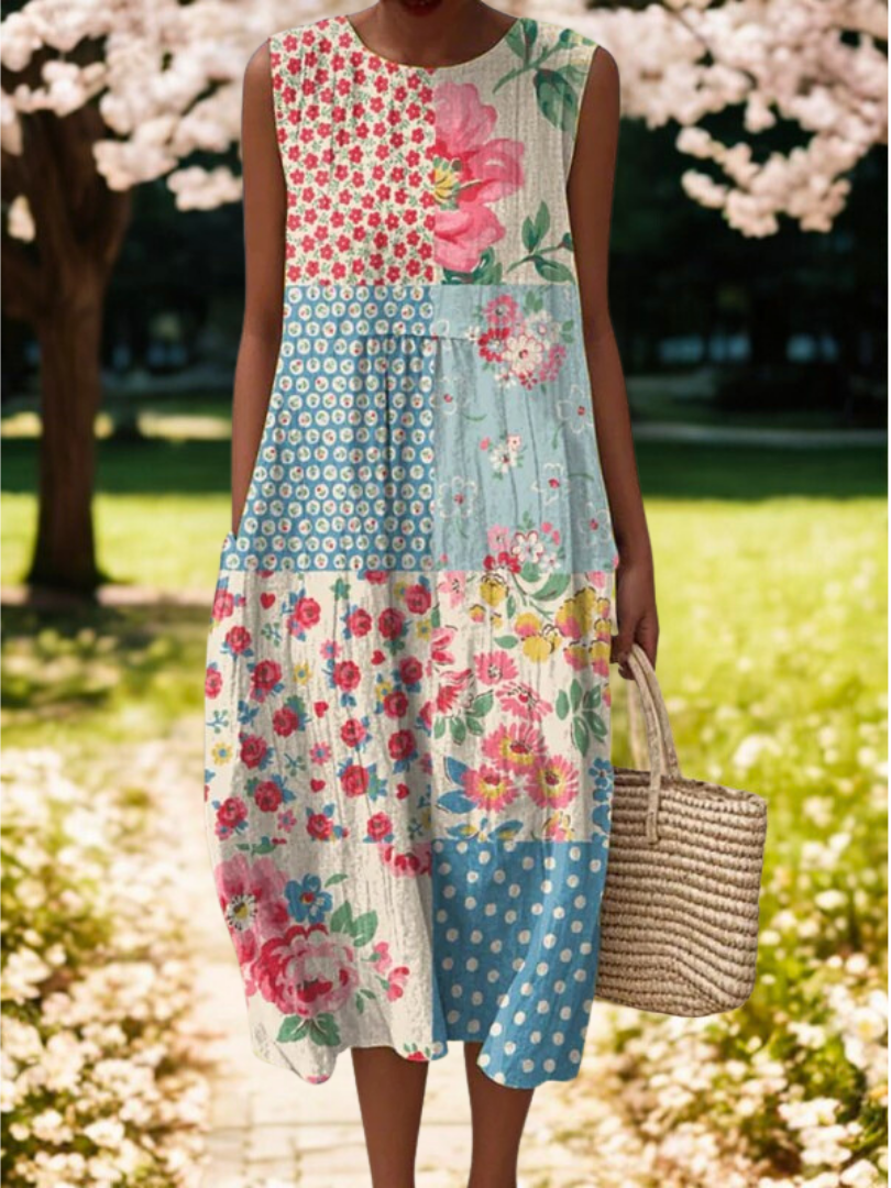 Anna | Patchwork Midi Dress