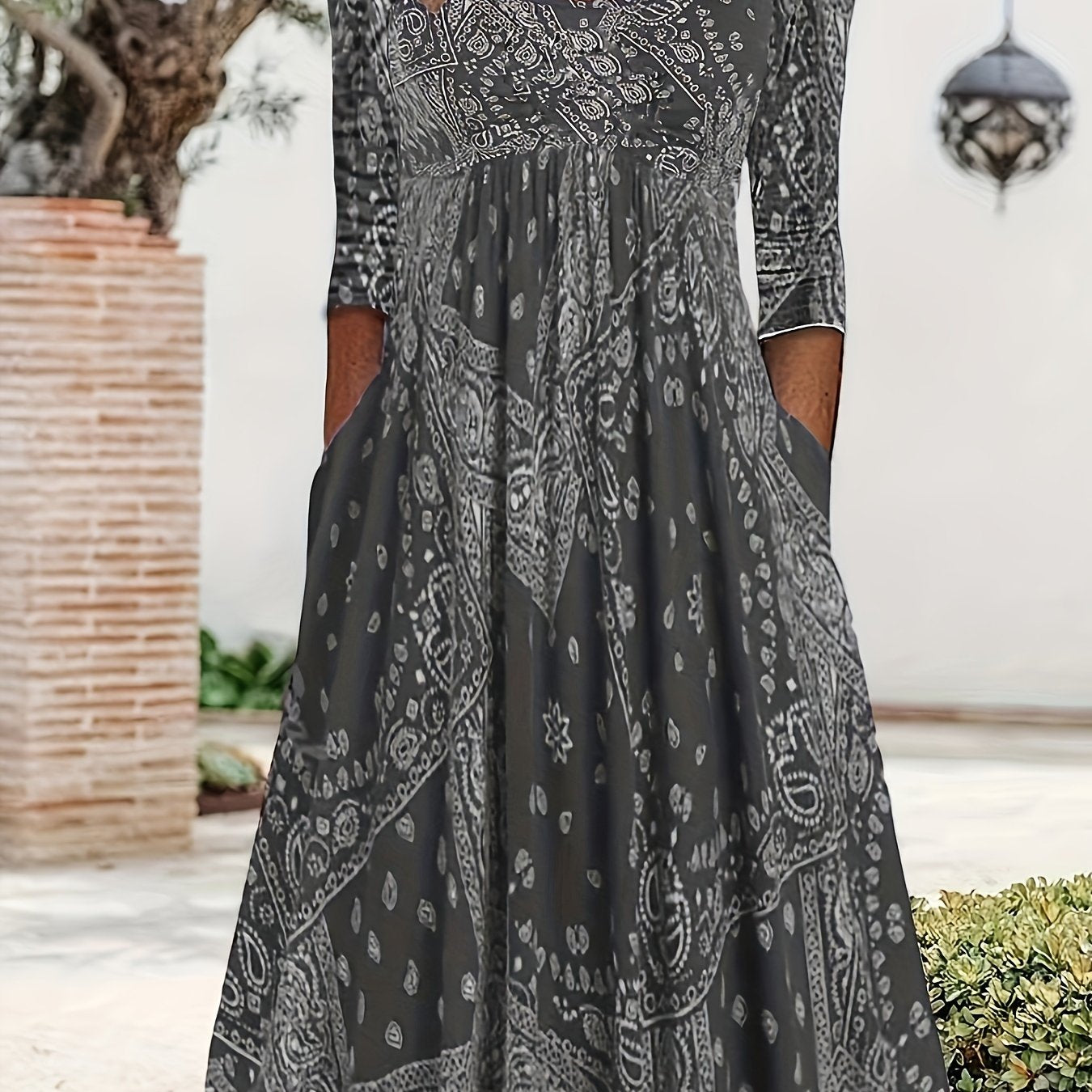ELOWEN | CASUAL LONG SLEEVE MIDI DRESS