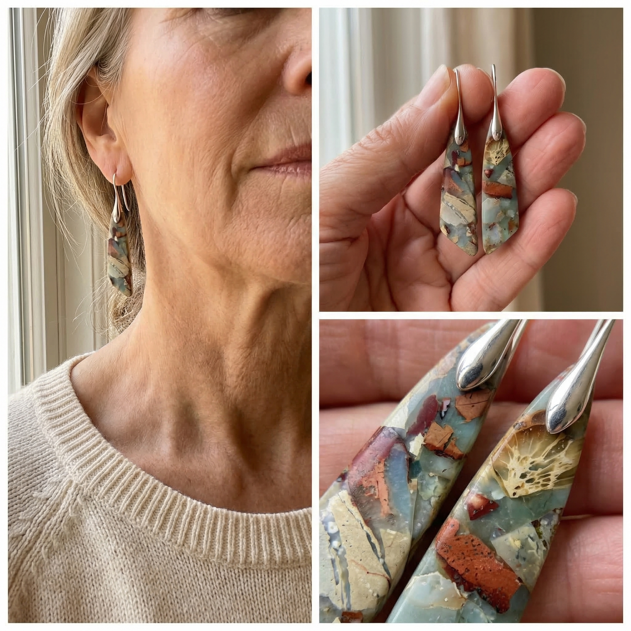 Unique Natural Stone Earrings