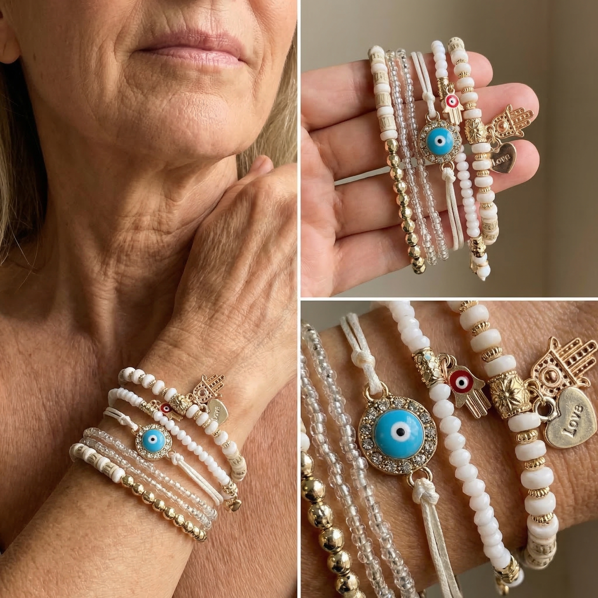 Hamsa Bohemian Beach Bracelet Bundle