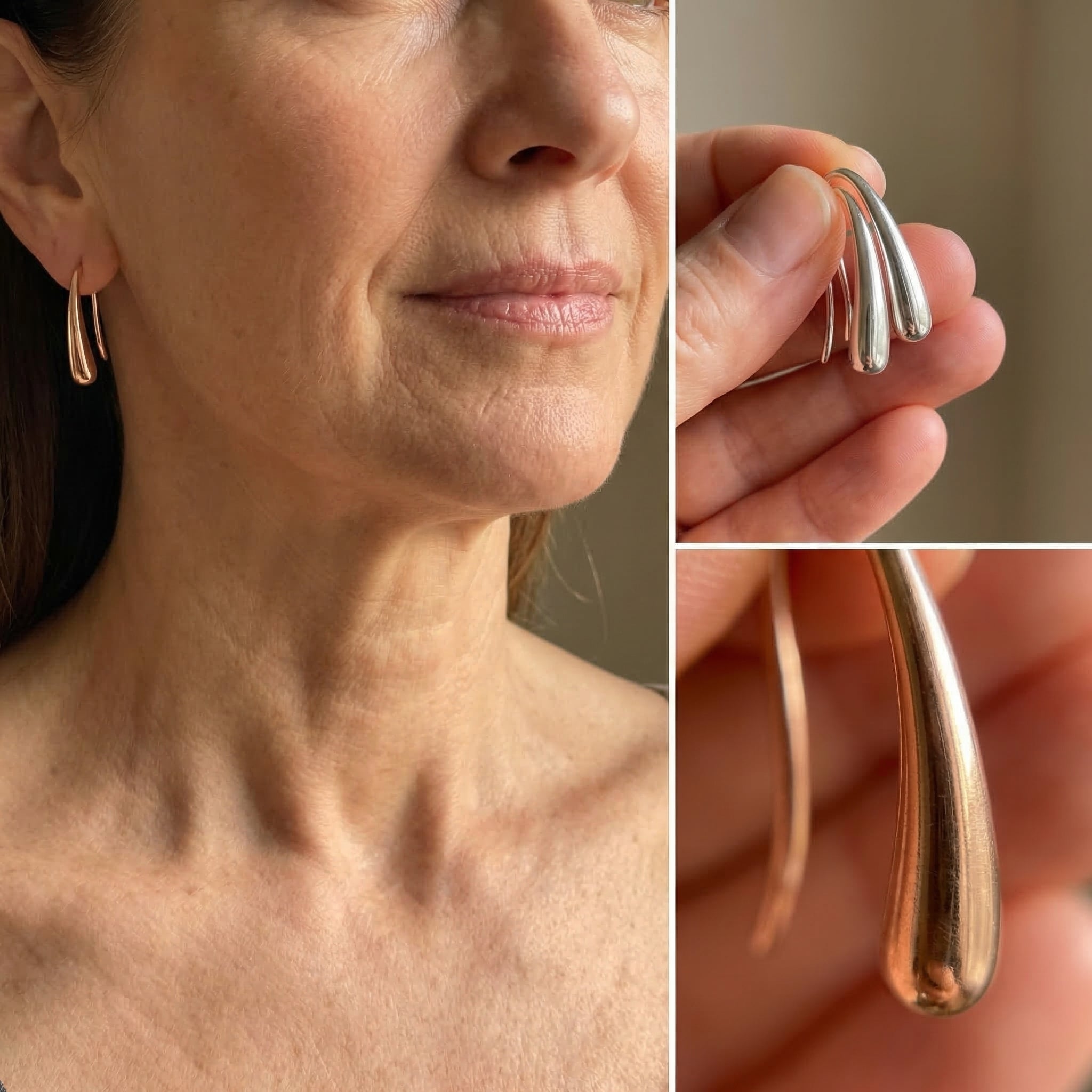 Antique Drop Gold & Silver Earrings