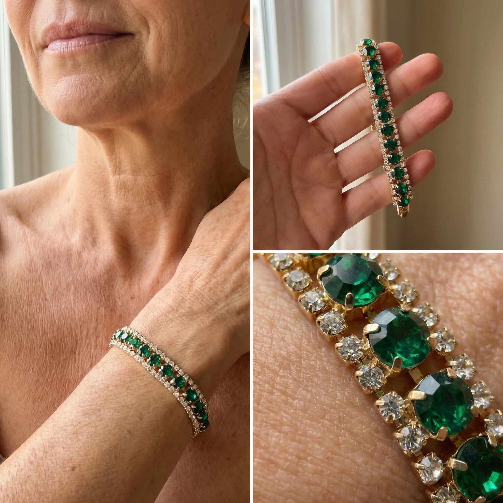 Golden green bracelet